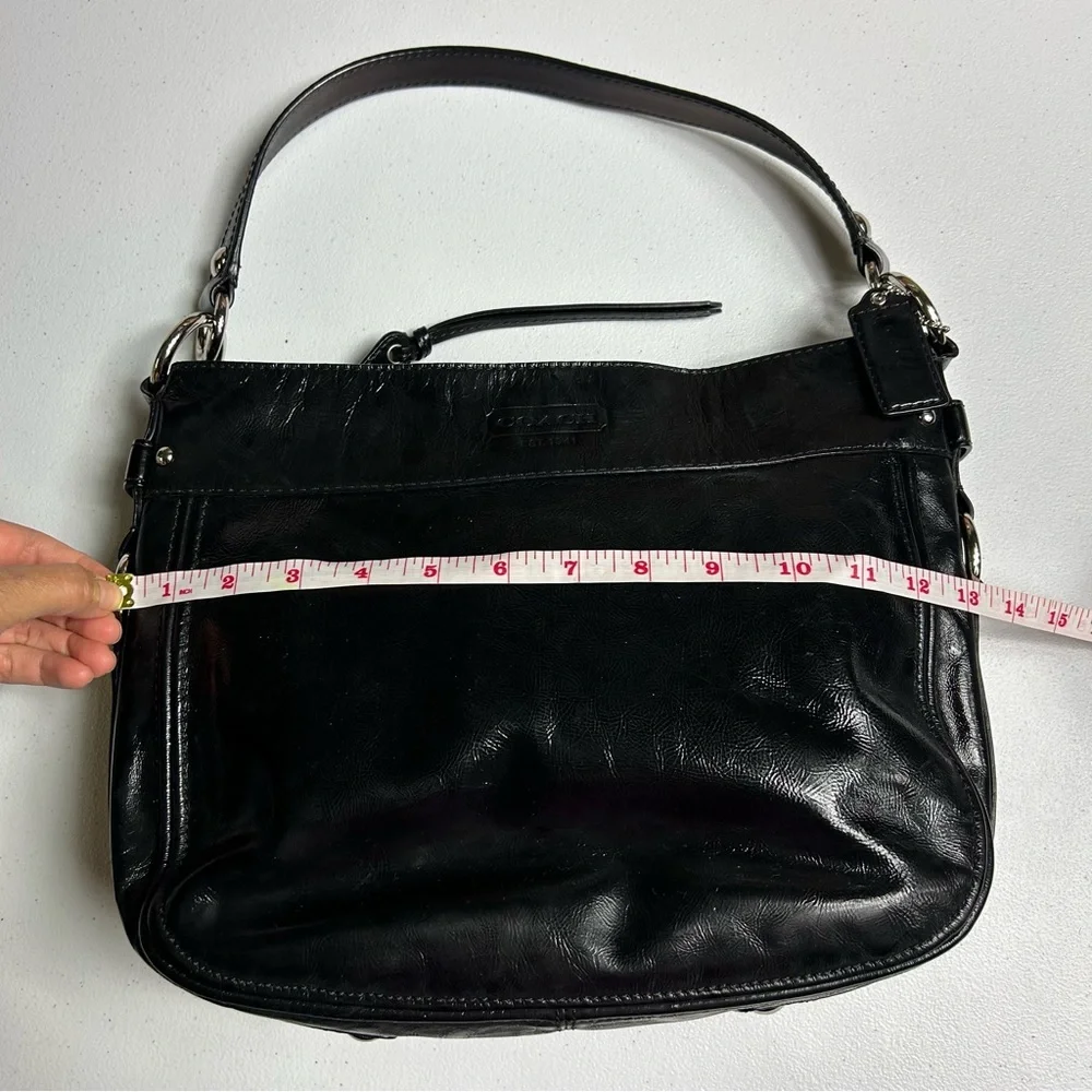 Vintage Coach Zoe Black Leather Shoulder Bag Purse | Model: F1082-F15478 - Picture 7 of 16